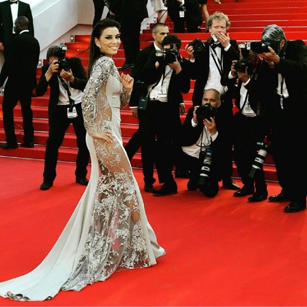 Eva Longoria Daring Gown At 2015 Cannes Film Festival Actress Stuns In Bold Dress 5209